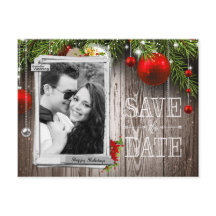 Kerstbruiloft Foto Save the Date