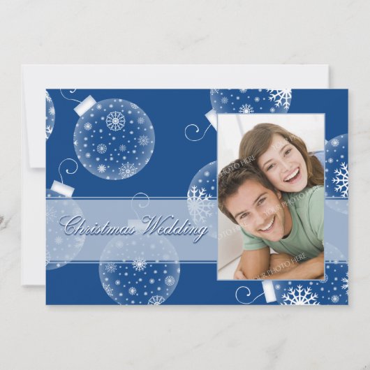 Kerstbruiloft Fotouitnodigingskaarten Kaart (Achterkant)