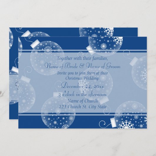 Kerstbruiloft Fotouitnodigingskaarten Kaart (Voorkant / Achterkant)