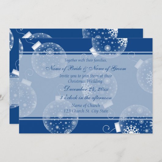 Kerstbruiloft Fotouitnodigingskaarten Kaart (Voorkant / Achterkant)