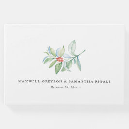Kerstbruiloft Gastenboek Waterverf Botanisch