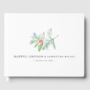 Kerstbruiloft Gastenboek Waterverf Botanisch