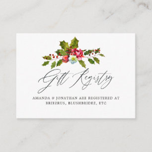 Kerstbruiloft Gift Registry met Hulst Informatiekaartje