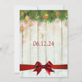 Kerstbruiloft Gold Decorations & Red Ribbon Kaart (Achterkant)