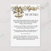 Kerstbruiloft Golden Holly Bells Details Informatiekaartje (Voorkant)