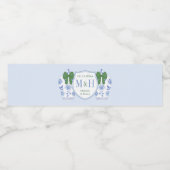 Kerstbruiloft Groen Lint Blauw Ginger Jar Waterfles Etiket (Enkel label)