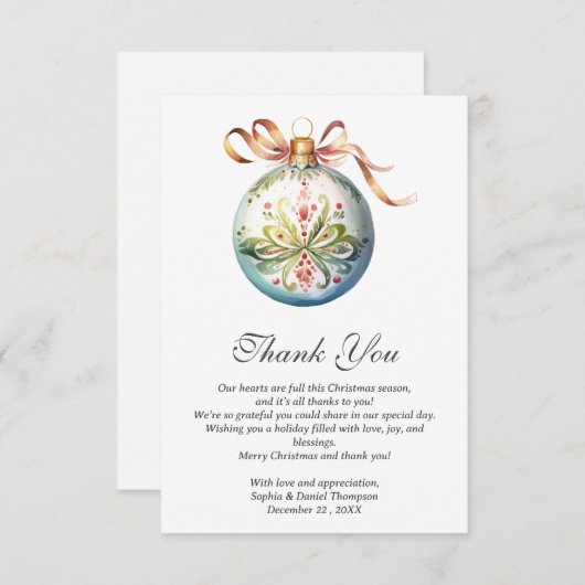 Kerstbruiloft Hartelijk dank Bedankkaart (Voorkant / Achterkant)