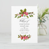 Kerstbruiloft Holly Foto Kaart (Staand voorkant)
