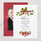 Kerstbruiloft Holly Foto Kaart (Voorkant / Achterkant)