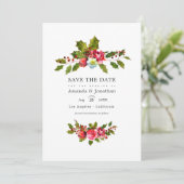 Kerstbruiloft Holly Foto Save The Date (Staand voorkant)