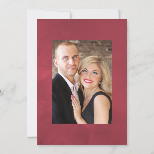 Kerstbruiloft Holly Foto Save The Date (Achterkant)