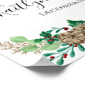 Kerstbruiloft Holly Gold Foliage Welkom Poster (Hoek)
