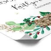 Kerstbruiloft Holly Gold Foliage zonder zijkant Poster (Hoek)