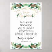 Kerstbruiloft Holly Gold Foliage zonder zijkant Poster (Voorkant)