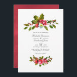 Kerstbruiloft Holly QR Code RSVP Kaart<br><div class="desc">rode bloemen,  heilig,  en de uitnodigingen van de kerstbruiloft van de bessen zijn ontworpen om snel en gemakkelijk aan uw manifestatistieken worden aangepast. Ideaal voor een bepaald thema of een tuinbruiloft. De QR code op de omgekeerde richt aan uw trouwplaats waar de mensen meer en rsvp kunnen leren.</div>