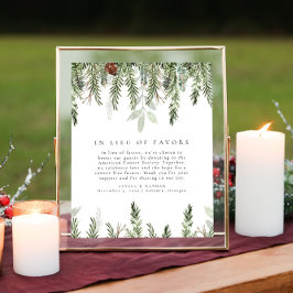 Kerstbruiloft in plaats van gunsten tafelblad teke poster
