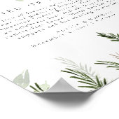 Kerstbruiloft in plaats van gunsten tafelblad teke poster (Hoek)