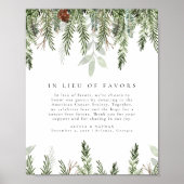 Kerstbruiloft in plaats van gunsten tafelblad teke poster (Voorkant)