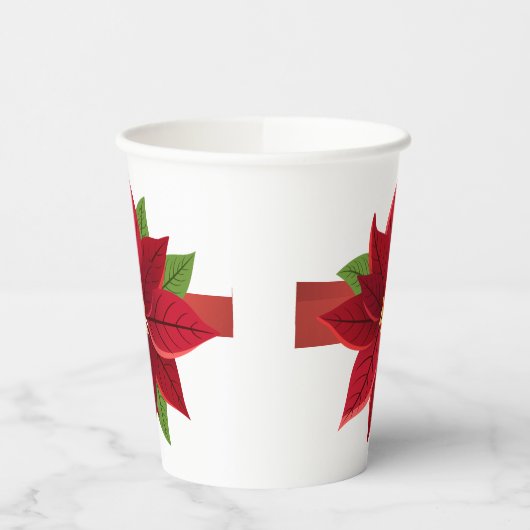 kerstbruiloft in Poinsettia Papieren Bekers (Links)