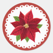 kerstbruiloft in Poinsettia Ronde Sticker (Voorkant)