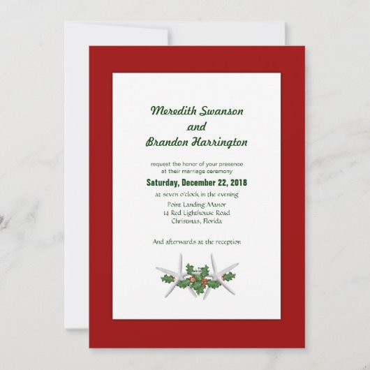 Kerstbruiloft in Tropics Custom Invitations Kaart (Voorkant)
