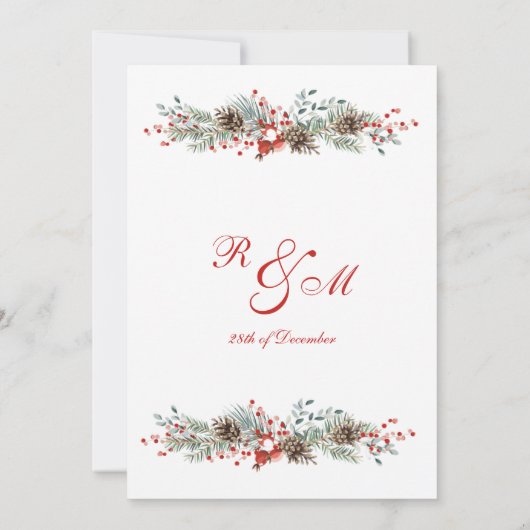 kerstbruiloft kaart (Achterkant)