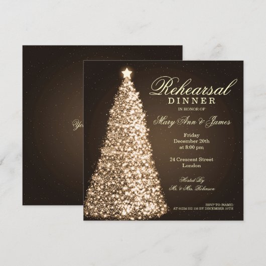 Kerstbruiloft Kaart (Voorkant / Achterkant)