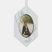 Kerstbruiloft Keepomwille Moderne scriptfoto Glas Ornament (Voorkant Rechts)