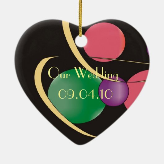 kerstbruiloft keramisch ornament (Achterkant)