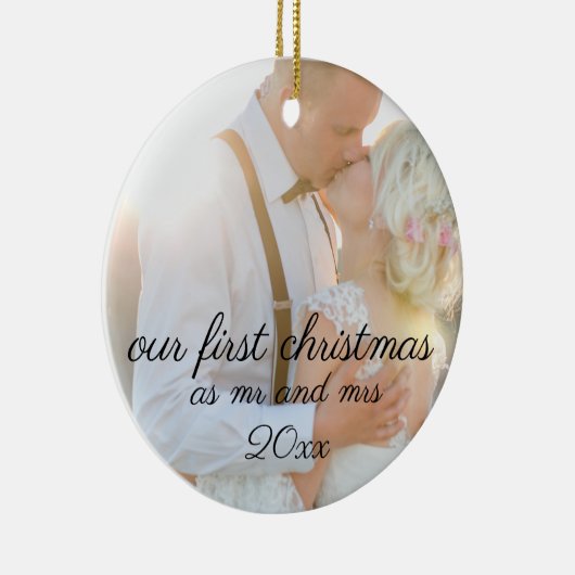 kerstbruiloft, kerstversieringen, keramisch ornament (Rechts)