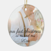 kerstbruiloft, kerstversieringen, keramisch ornament (Links)