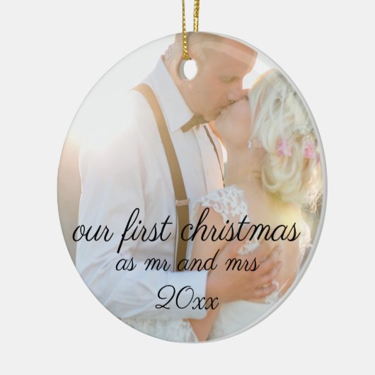 kerstbruiloft, kerstversieringen, keramisch ornament (Links)