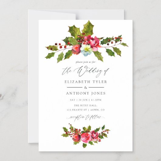 kerstbruiloft magnetische uitnodiging (Voorkant)