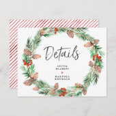 kerstbruiloft met bezoekerslijst informatiekaartje (Voorkant / Achterkant)