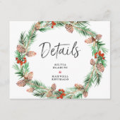 kerstbruiloft met bezoekerslijst informatiekaartje (Voorkant)