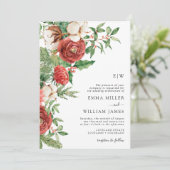 kerstbruiloft met feestdag Greenery Kaart (Staand voorkant)