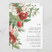 kerstbruiloft met feestdag Greenery Kaart (Voorkant / Achterkant)