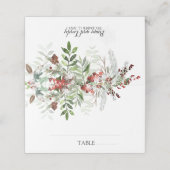 Kerstbruiloft met plattegrond plaatskaartje (Buitenkant ongevouwen)