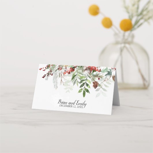 Kerstbruiloft met plattegrond plaatskaartje (Achterkant)