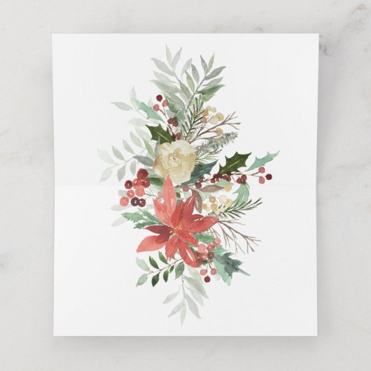 Kerstbruiloft met plattegrond plaatskaartje (Binnenkant ongevouwen)