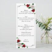 Kerstbruiloft met rode en witte rozen menu (Staand voorkant)