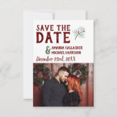 Kerstbruiloft minimalistische winterpijn save the date (Voorkant)