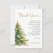 Kerstbruiloft Modern Elegant Dankjewel Card Bedankkaart (Voorkant)