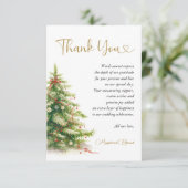 Kerstbruiloft Modern Elegant Dankjewel Card Bedankkaart (Staand voorkant)