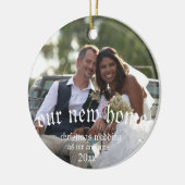 kerstbruiloft, onze eerste trouwdag, kerst 2020 keramisch ornament (Links)