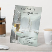 Kerstbruiloft Open Bar, tabletteken Reclamebord Met Voetstuk (Insitu)
