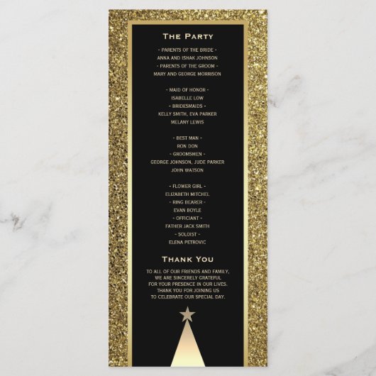 kerstbruiloft programmakaart (Achterkant)