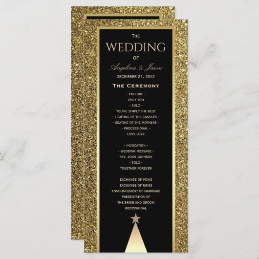 kerstbruiloft programmakaart (Voorkant / Achterkant)