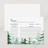 Kerstbruiloft Receptkaart met Dennenbomen Briefkaart (Voorkant / Achterkant)