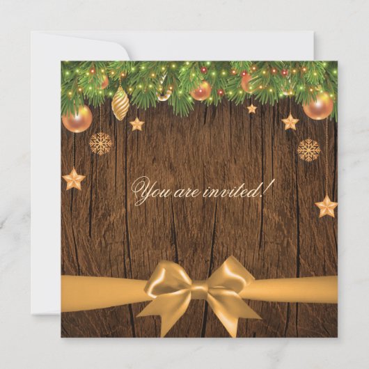 Kerstbruiloft repetitie met een gouddecor kaart (Achterkant)